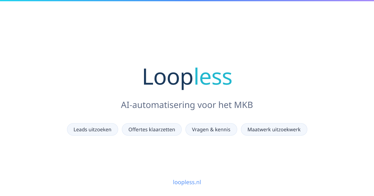 Loopless — AI-automatisering voor het MKB